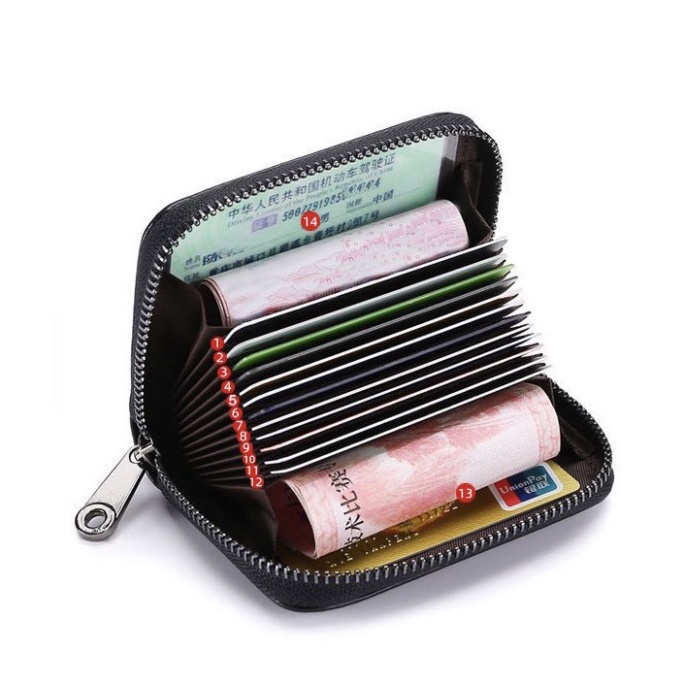 Ví Ngắn Cầm Tay Khóa Kéo Nhiều Ngăn Để Thẻ 467B Classic Tiện Dụng - Hazo - Kan shop