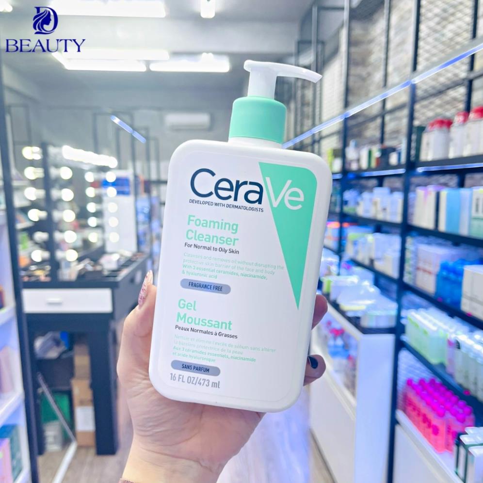 Sữa Rửa Mặt, Sữa Dưỡng Ẩm CeraVe Foaming Cleanser 236ml - Chính Hãng Cho Da Dầu, Da Khô, Mụn Nhạy Cảm