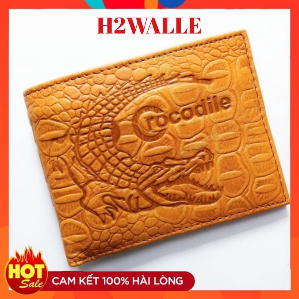 Ví nam da bò thật dập vân cá sấu cao cấp bảo hành 12 tháng kèm hộp đựng sang trọng đẳng cấp - Kan shop