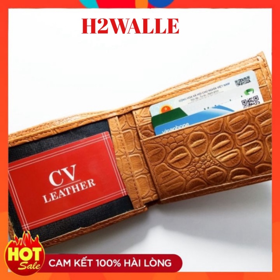Ví nam da bò thật dập vân cá sấu cao cấp bảo hành 12 tháng kèm hộp đựng sang trọng đẳng cấp - Kan shop