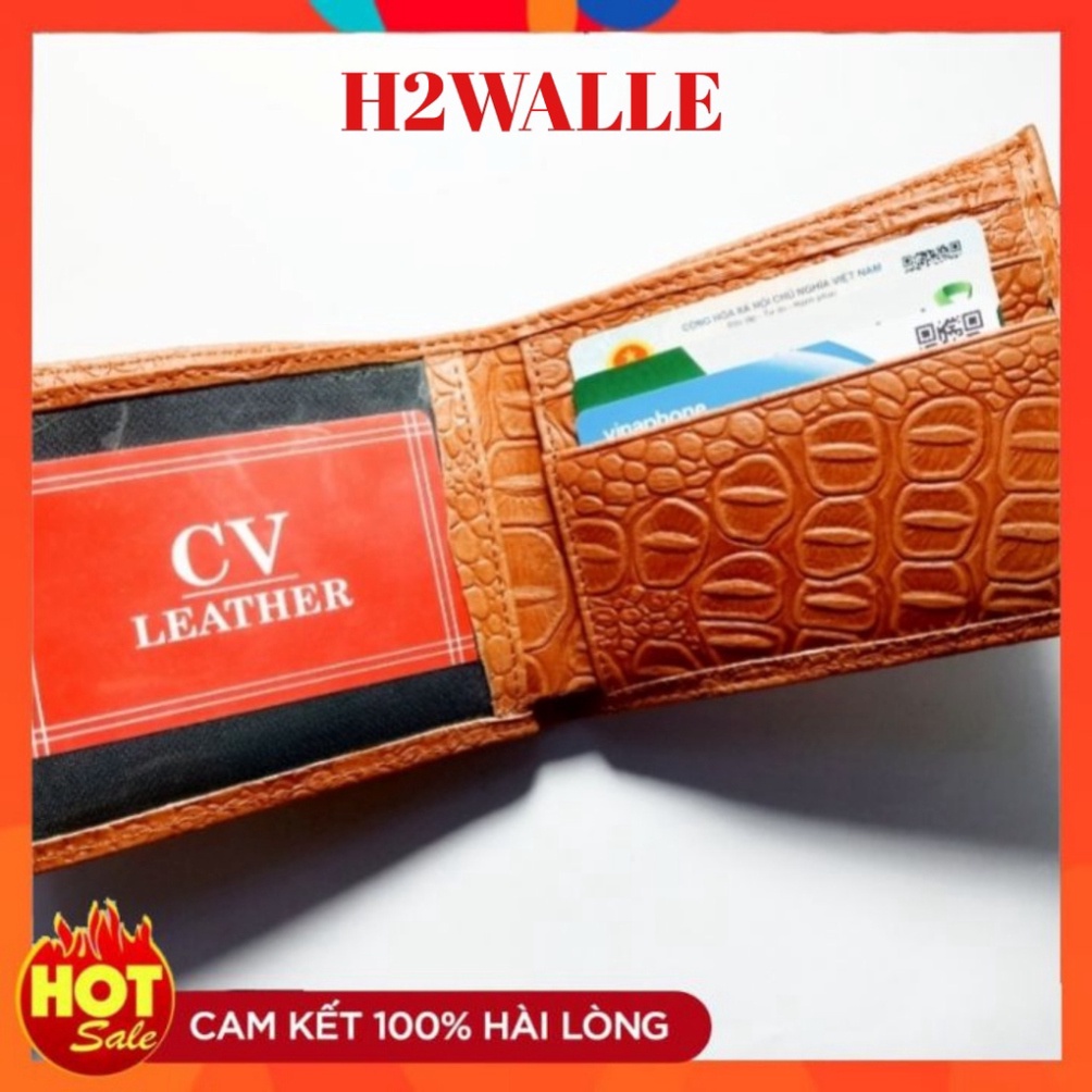 Ví nam da bò thật dập vân cá sấu cao cấp bảo hành 12 tháng kèm hộp đựng sang trọng đẳng cấp - Kan shop