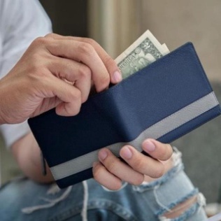 Ví Nam Da Thật Saffiano Cosmos Cao Cấp Chống Nước, Bóp Nam Dáng Đứng Cầm Tay Mini Nhỏ Gọn - Kan shop