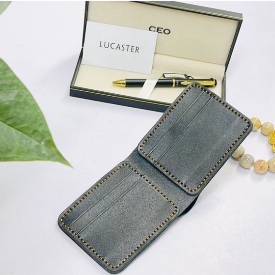 Ví nam da thật. Ví nam mini phong cách hiện đại trẻ trung nhỏ gọn thời trang Store công sở lion - Ka