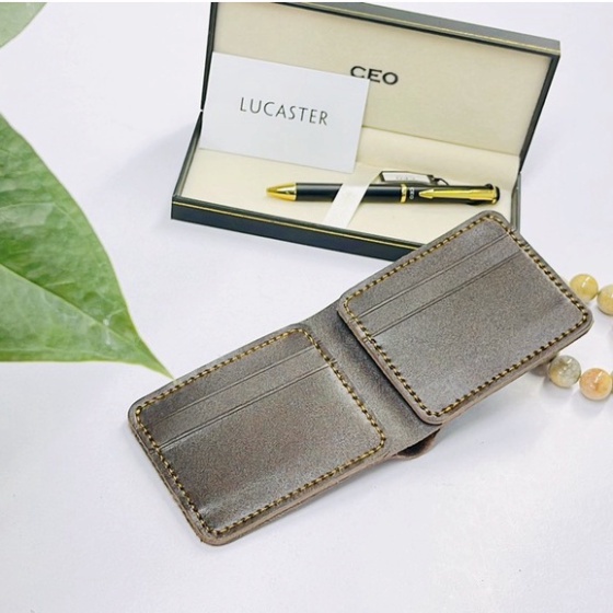 Ví nam da thật. Ví nam mini phong cách hiện đại trẻ trung nhỏ gọn thời trang Store công sở lion - Ka