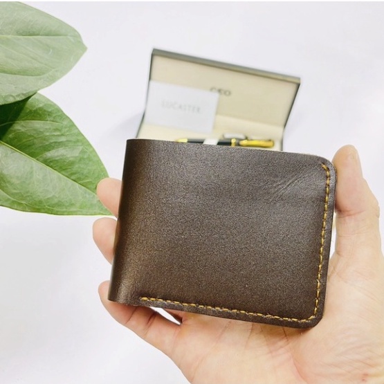 Ví nam da thật. Ví nam mini phong cách hiện đại trẻ trung nhỏ gọn thời trang Store công sở lion - Ka