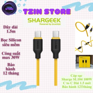 Cáp sạc sharge sl104 100w silicon usb-c to usb-c - dài 1.5 mét - bảo hàng 12 tháng
