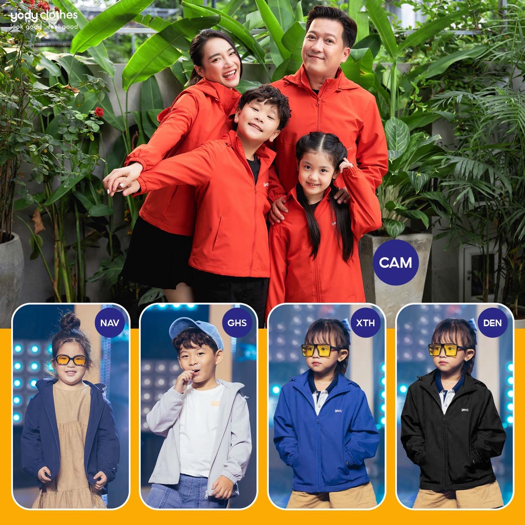 Áo khoác gió trẻ em trượt nước thông minh gấp gọn có mũ tháo rời linh hoạt AKK5021