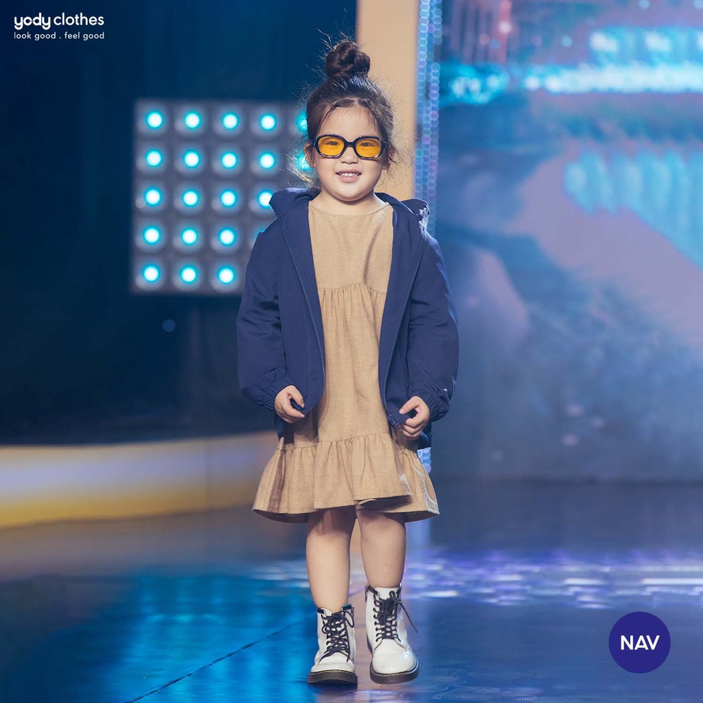 Áo khoác gió trẻ em trượt nước thông minh gấp gọn có mũ tháo rời linh hoạt AKK5021