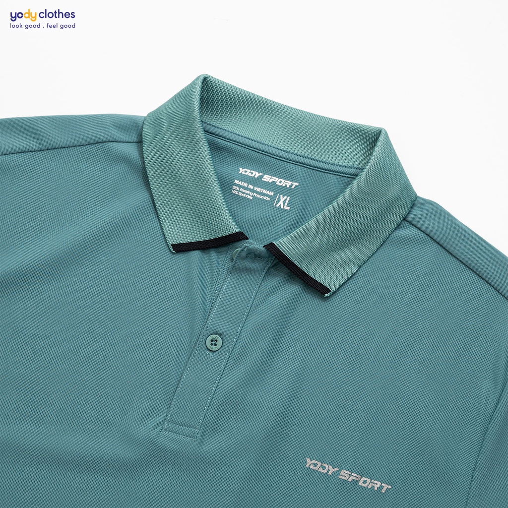 Áo polo thể thao nam logo ngực YODY thoáng mát thấm hút mồ hôi tốt SAM5003
