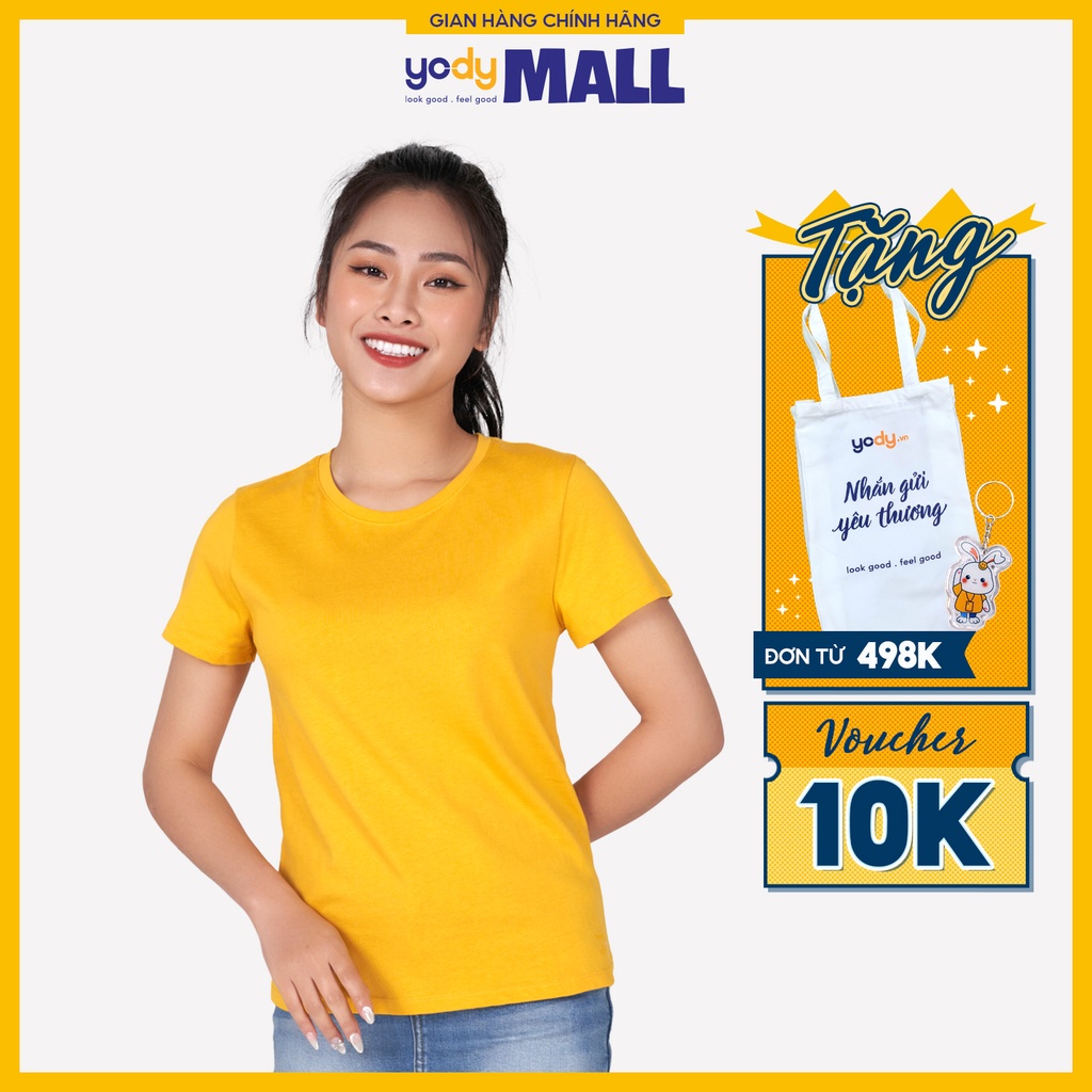 Áo thun nữ Permium YODY cổ tròn form rộng chất vải cotton thoáng mát TSN5346