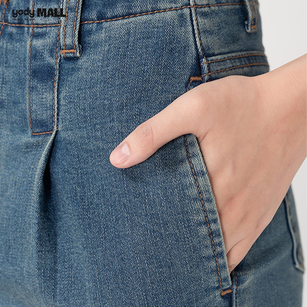 Quần Jean nữ baggy cạp liền co giãn lưng cao tôn dáng co giãn thấm hút tốt QJN3076