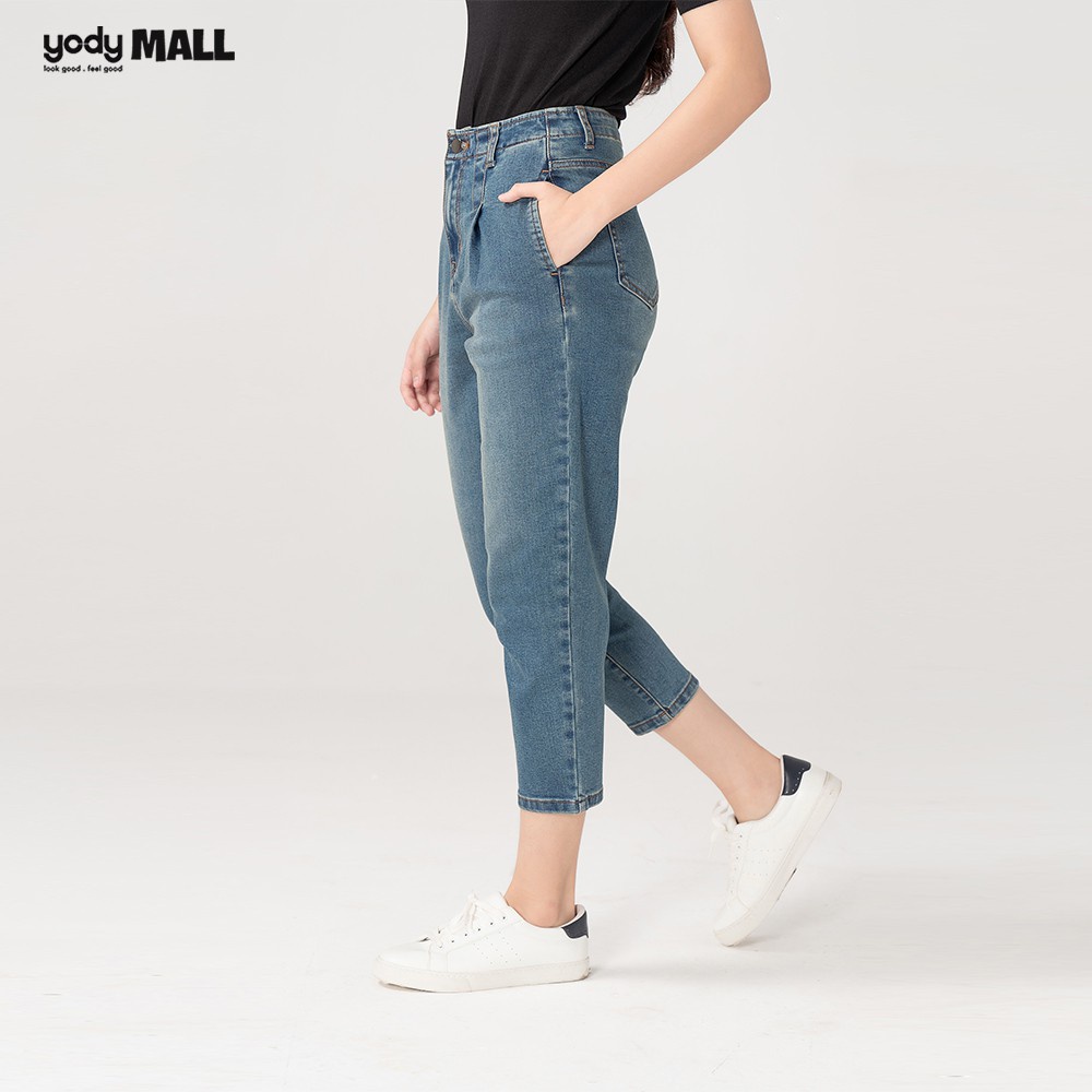 Quần Jean nữ baggy cạp liền co giãn lưng cao tôn dáng co giãn thấm hút tốt QJN3076