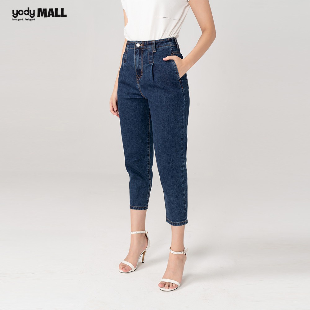 Quần Jean nữ baggy cạp liền co giãn lưng cao tôn dáng co giãn thấm hút tốt QJN3076