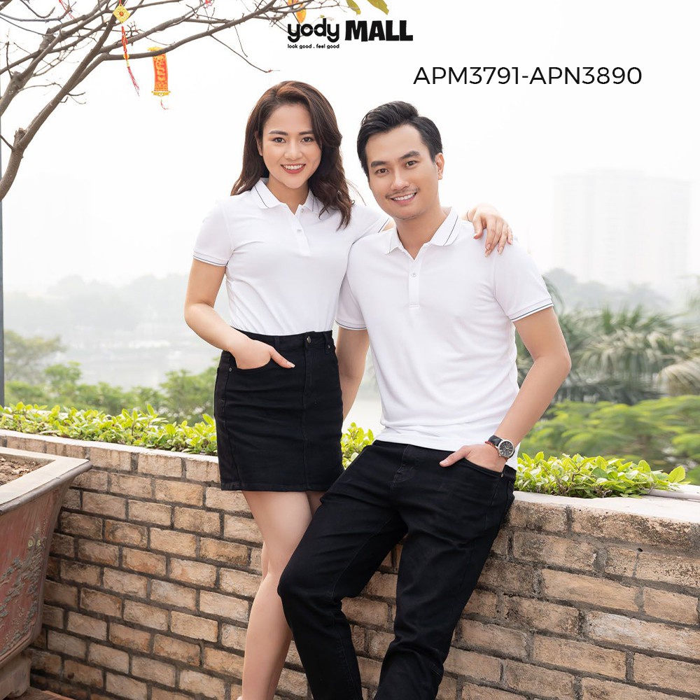 Áo thun polo phối bo nữ YODY có cổ dáng suôn chất vải thông thoáng thấm hút tốt APN3890