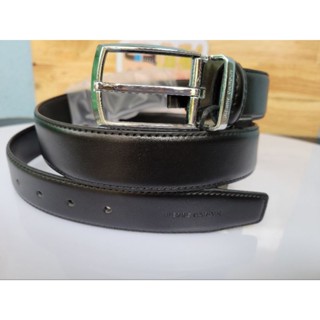 Thắt lưng dây nịt dây lưng xỏ lỗ Pierre Cardin nam đen bóng Malaysia pin belt black fullbox