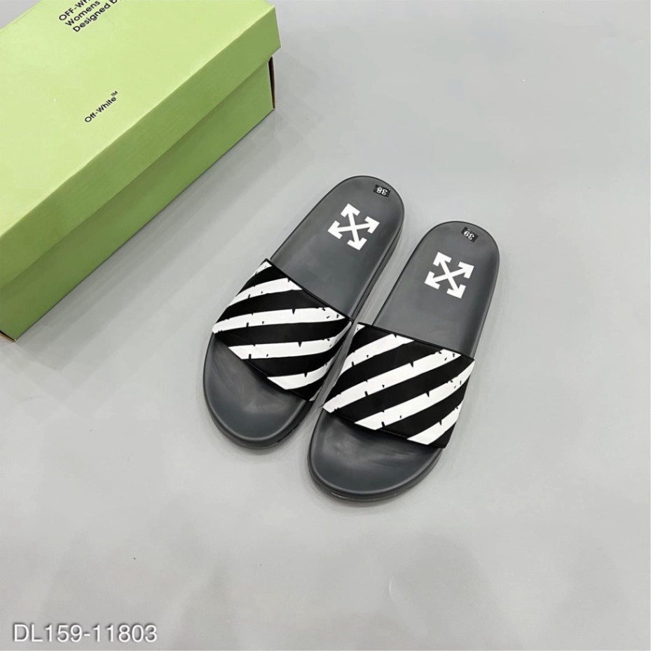 Dép nam quai ngang OFF white quai da siêu nhẹ, siêu bền ngochue.store