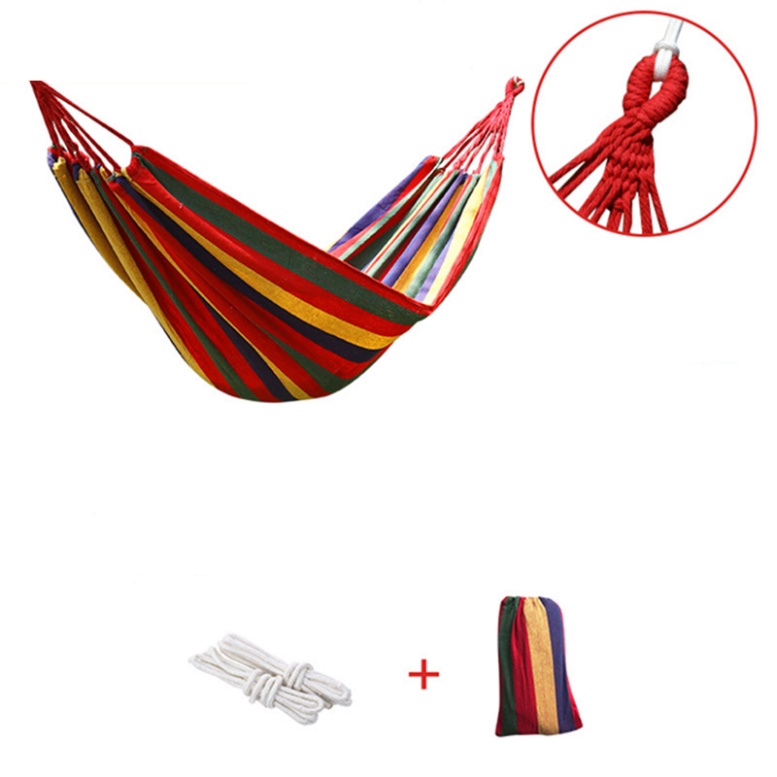 VÕNG DU LỊCH SỢI VẢI ĐAN CANVASS KÍCH THƯƠC 280X80,- Võng Khu Cắm Trại - Võng Dã Ngoại Camping (Kèm Túi, Dây) | BigBuy360 - bigbuy360.vn