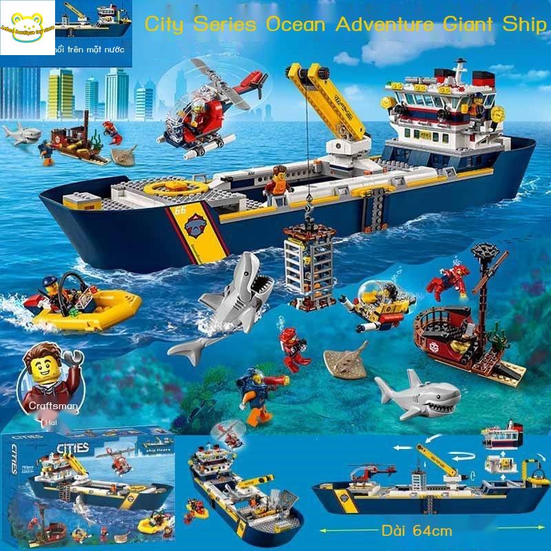 【Hàng có sẵn】Tương thích với thuyền loạt thành phố sản phẩm mới cuộc phiêu lưu đại dương con tàu khổng lồ lắp ráp k