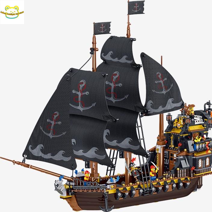 Khối xây dựng Zhego chính hãng tương thích với khối xây dựng Lego QL1803 sê-ri Tàu cướp biển Bao bì túi vĩn