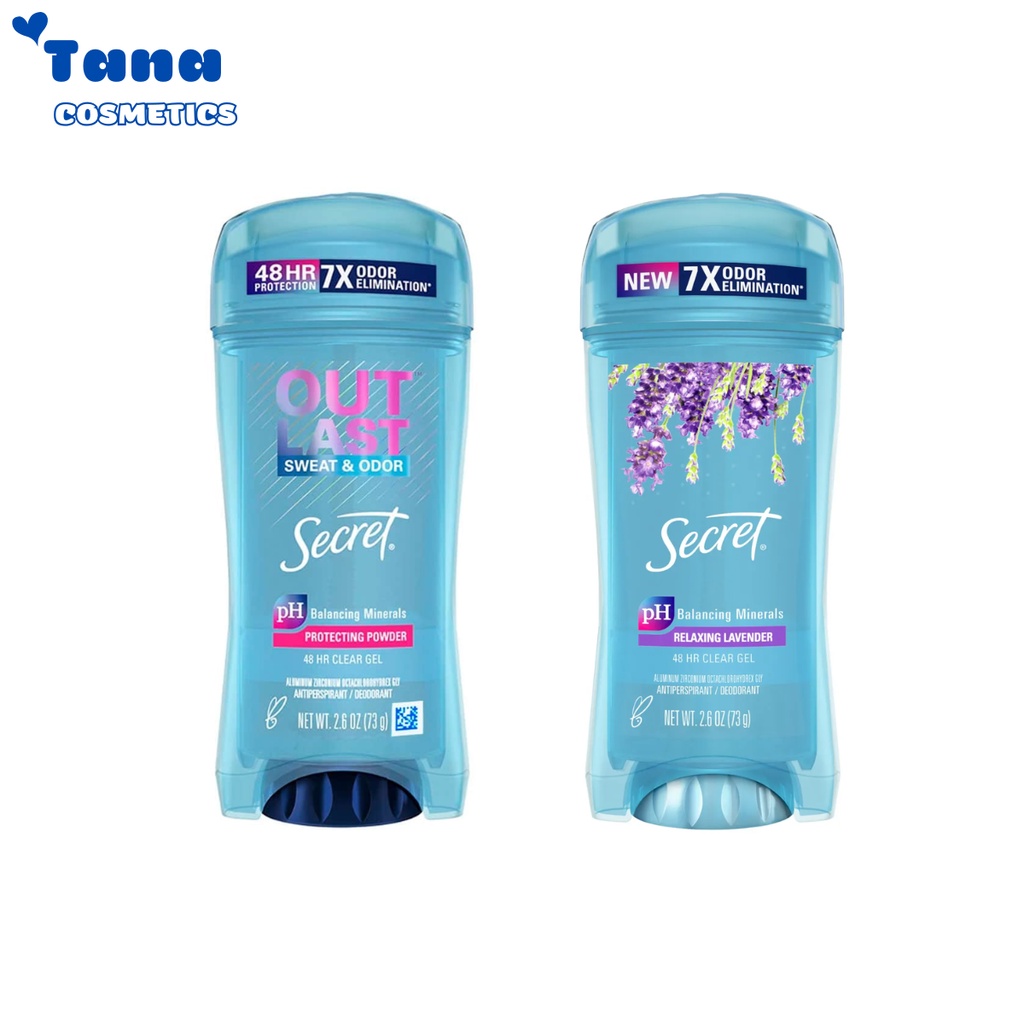 Gel Khử Mùi Nữ Secret 73g, Hàng Mỹ, ngăn mồ hôi nách 48h - Lavender I Protecting Powder I Completely clean