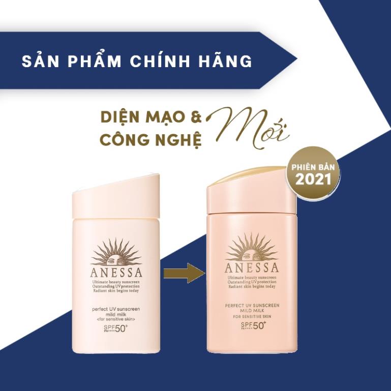 Sữa Chống Nắng Anessa Cho Da Nhạy Cảm Perfect UV Mild Milk SPF50+/PA++++ 60ml