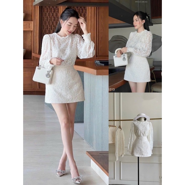 Set Đầm Váy đi biển đi tiệc l ren chân váy dài sexy sang chảnh sành điệu-MaxiTinTin