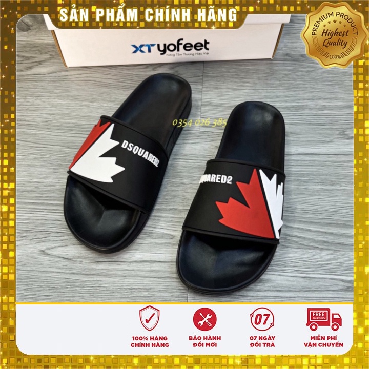 Dép Lê Nam Nữ Quai Ngang Mẫu Lá DSQ Cực Hot FREE SIZE - Dép Lê Nam Nữ Hot Trend