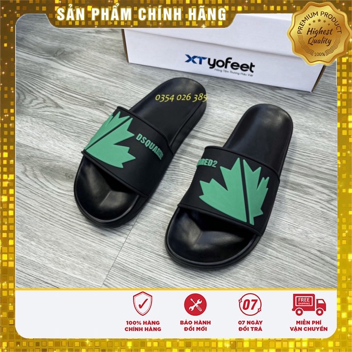 Dép Lê Nam Nữ Quai Ngang Mẫu Lá DSQ Cực Hot FREE SIZE - Dép Lê Nam Nữ Hot Trend