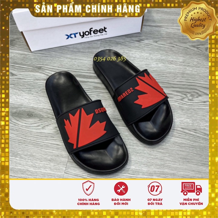 Dép Lê Nam Nữ Quai Ngang Mẫu Lá DSQ Cực Hot FREE SIZE - Dép Lê Nam Nữ Hot Trend