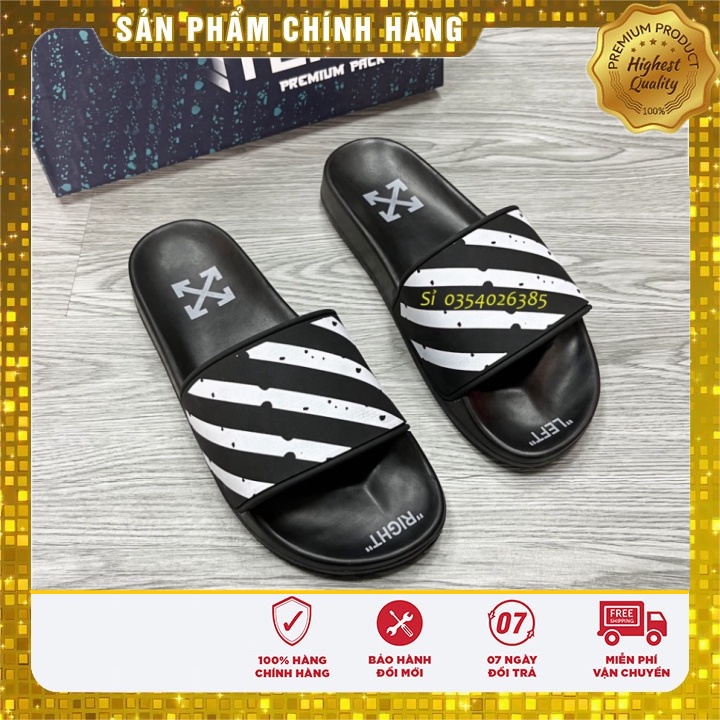 Dép Nam Nữ Quai Ngang OFF WHITE Phong Cách FREE SIZE - Dép Nam Nữ Hot Trend