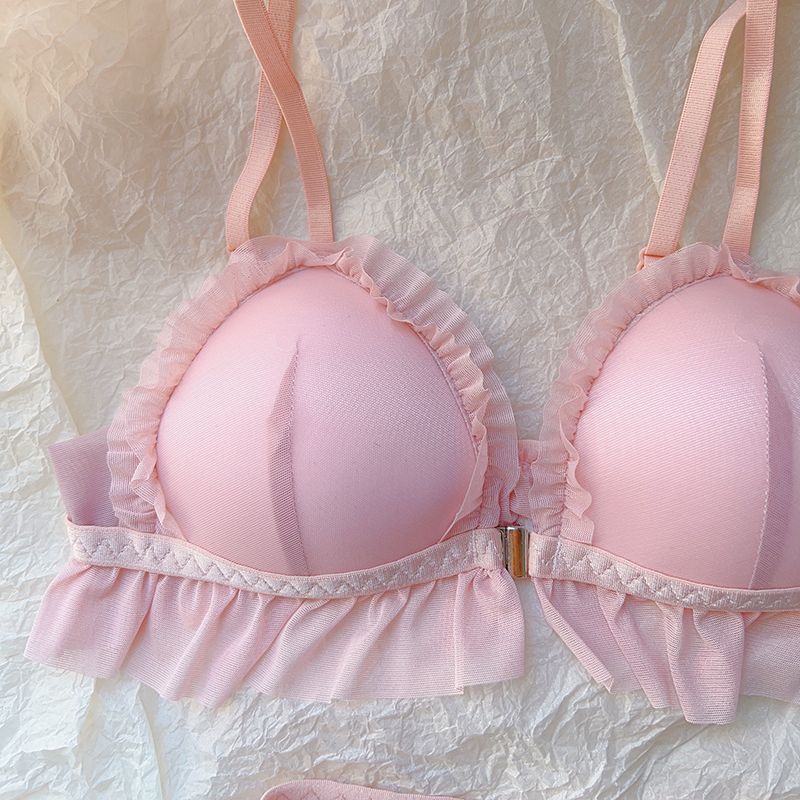 Jiashucheng Áo Ngực Khóa Trước Không Gọng Thép Nhẹ Thoáng Khí Thoải Mái Phong Cách Desire Cho Nữ