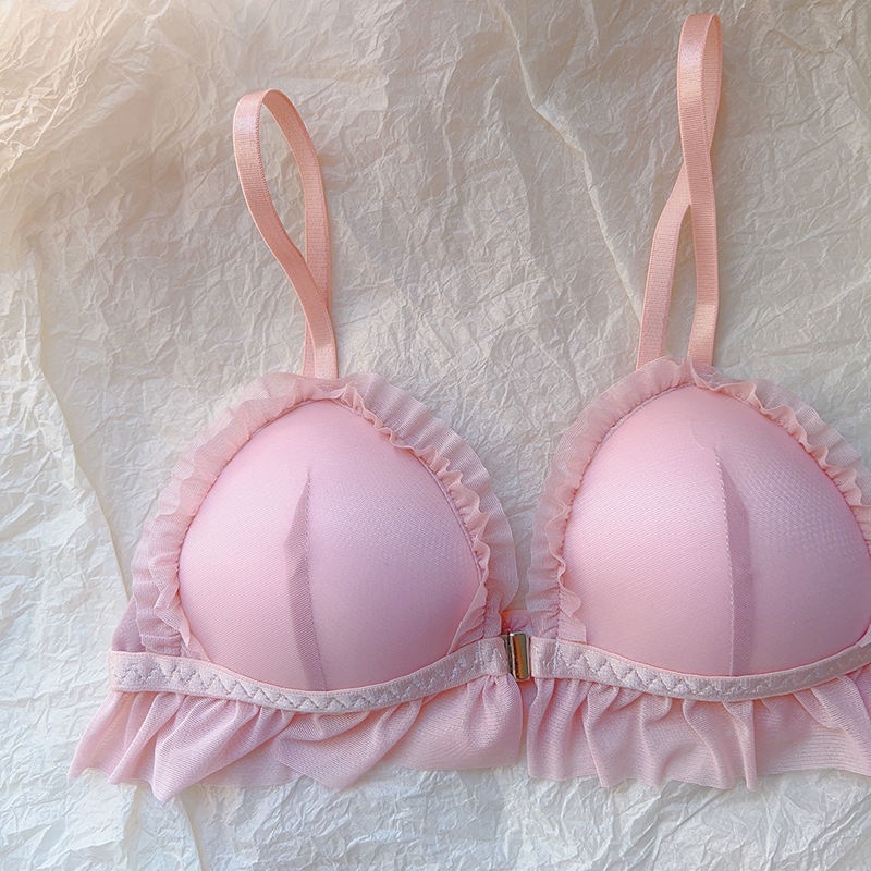 Jiashucheng Áo Ngực Khóa Trước Không Gọng Thép Nhẹ Thoáng Khí Thoải Mái Phong Cách Desire Cho Nữ