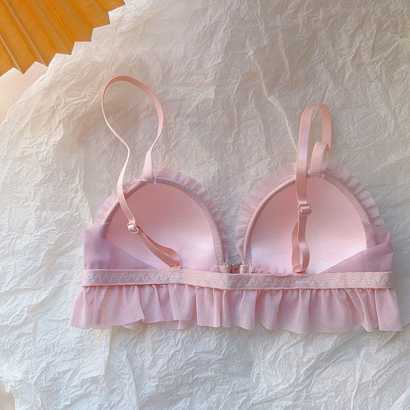 Jiashucheng Áo Ngực Khóa Trước Không Gọng Thép Nhẹ Thoáng Khí Thoải Mái Phong Cách Desire Cho Nữ