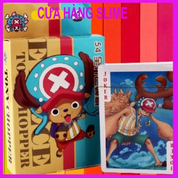 Bộ Bài Tây Tú Lơ Khơ 54 Lá in ấn hình One Piece, Luffy, Chopper,Zoro Wanted cả nhóm