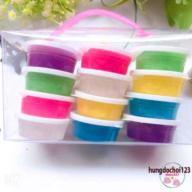 Bộ Slime Trong - Hủ Slam 12 hộp