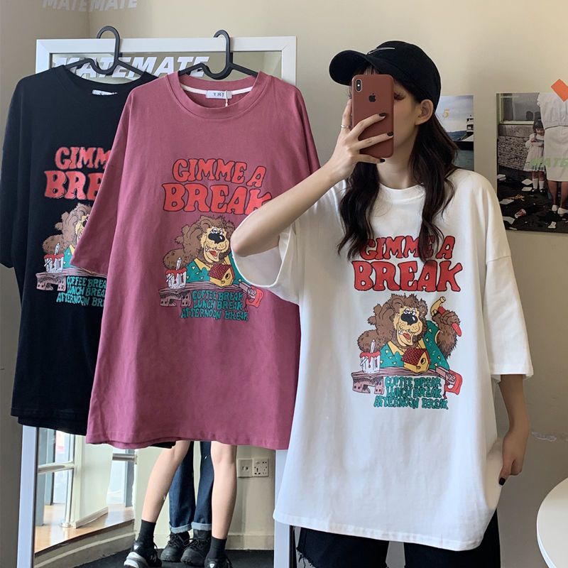 Jiashucheng Áo Thun Ngắn Tay Dáng Rộng Thời Trang Xuân Hè Hàn Quốc 2023 Mới