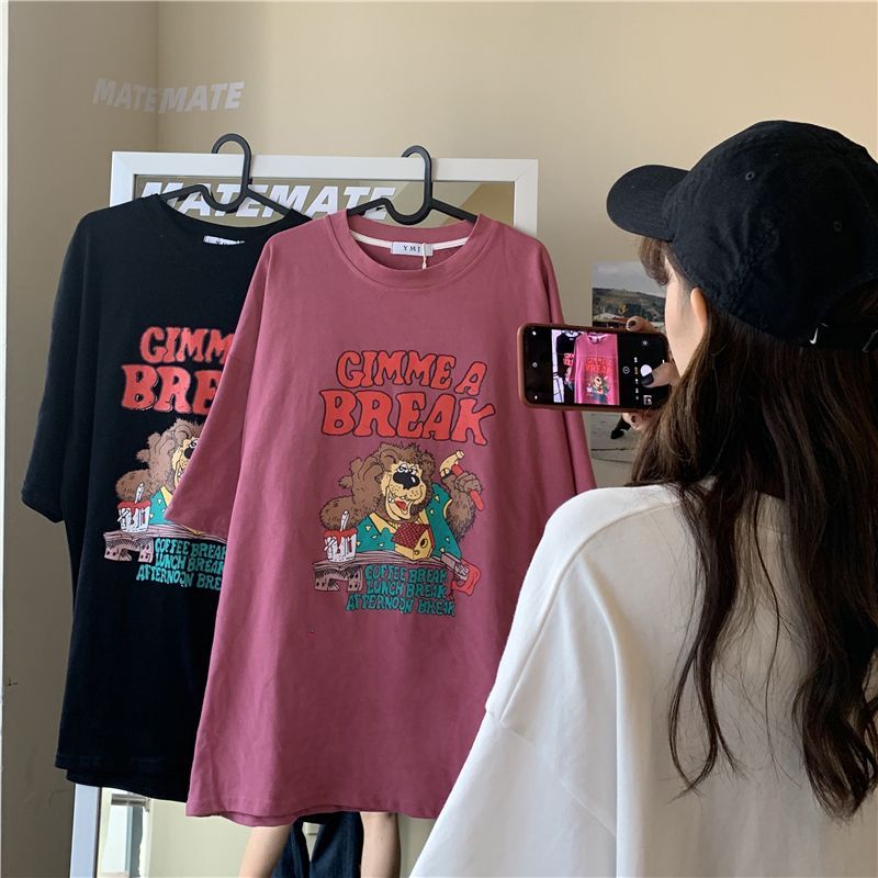 Jiashucheng Áo Thun Ngắn Tay Dáng Rộng Thời Trang Xuân Hè Hàn Quốc 2023 Mới