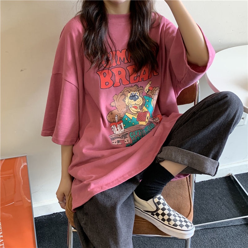 Jiashucheng Áo Thun Ngắn Tay Dáng Rộng Thời Trang Xuân Hè Hàn Quốc 2023 Mới