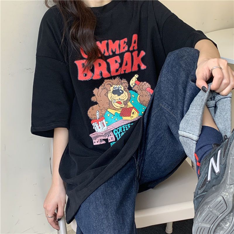 Jiashucheng Áo Thun Ngắn Tay Dáng Rộng Thời Trang Xuân Hè Hàn Quốc 2023 Mới