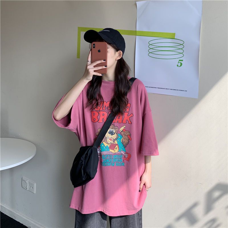 Jiashucheng Áo Thun Ngắn Tay Dáng Rộng Thời Trang Xuân Hè Hàn Quốc 2023 Mới