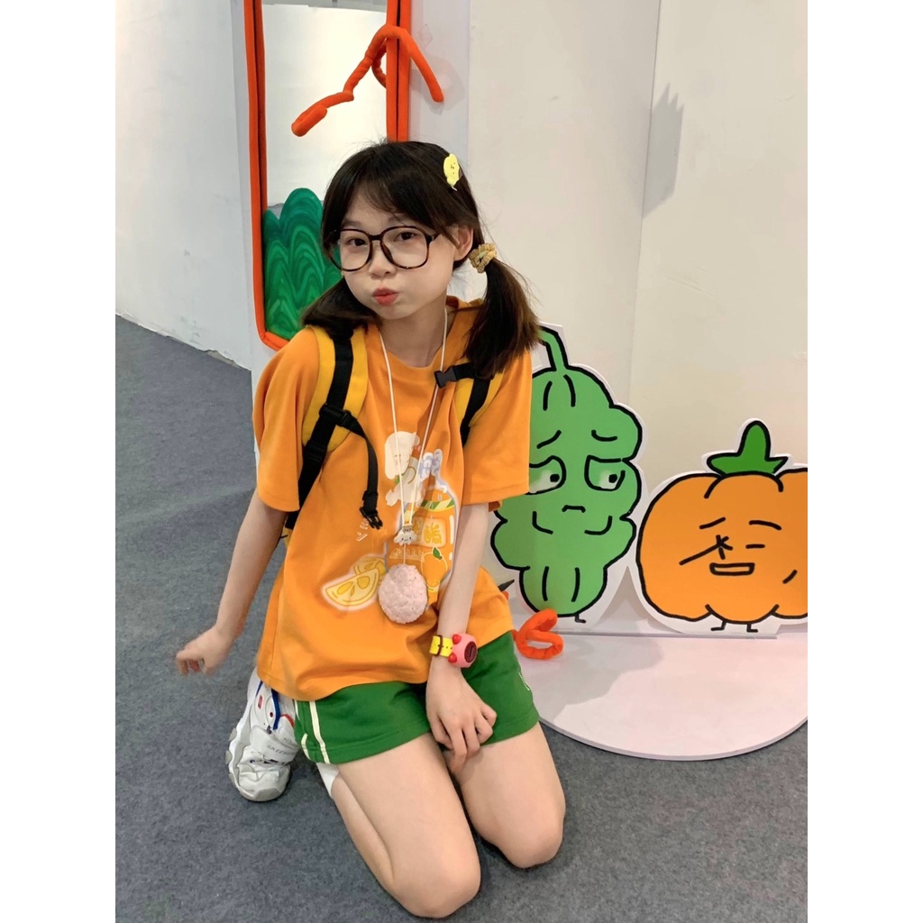 Jiashucheng Áo Thun Tay Ngắn Dáng Rộng Mềm Mại Thời Trang Mùa Hè Xinh Xắn Cho Nữ