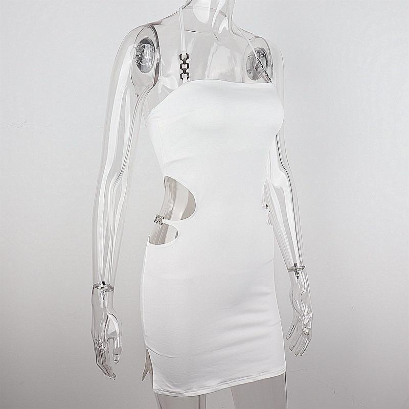 Jiashucheng Đầm Hai Dây Cổ Khoét Sâu Dáng Ôm Thiết Kế Xẻ Tà Thời Trang Mùa Hè Quyến Rũ Cho Nữ