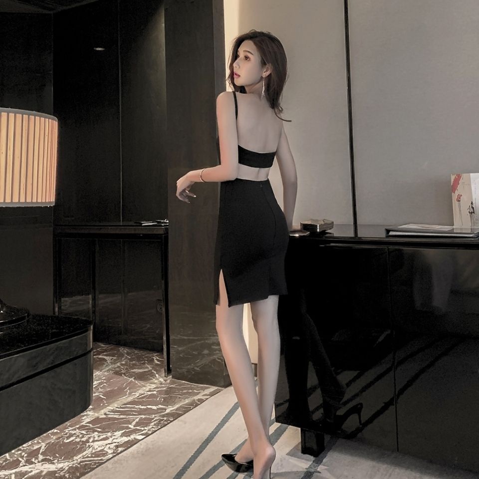 Jiashucheng Đầm Hai Dây Phối Ren Hở Lưng Thời Trang Mùa Hè Xinh Xắn Cho Nữ