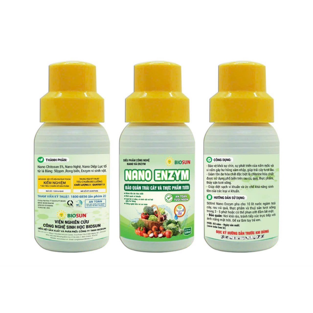 Dung dịch bảo quản trái cây Nano Enzym, bảo quản nông sản, rau củ quả, trái cây tươi BIOSUN - Happy Home 4U