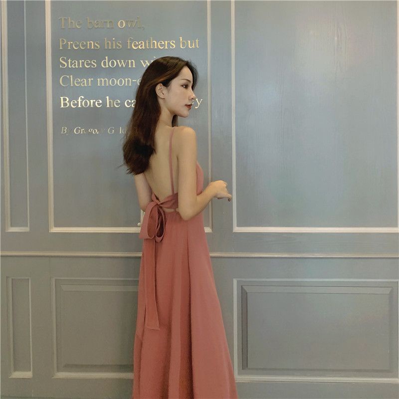 Jiashucheng Đầm Hai Dây Dáng Dài Phong Cách Hong Kong Cổ Điển Thời Trang Xuân Hè Hàng Mới Dành Cho Bạn Nữ