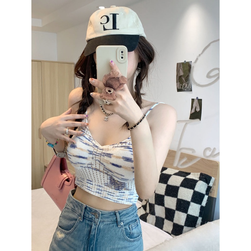 Jiashucheng Áo Hai Dây Mùa Hè 2023 Phong Cách Thời Trang Mới Độc Đáo Cho Nữ