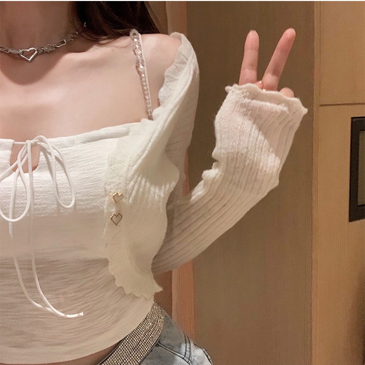 Jiashucheng Áo Hai Dây Ôm Dáng Phong Cách Mới Quyến Rũ Mùa Hè Cho Nữ