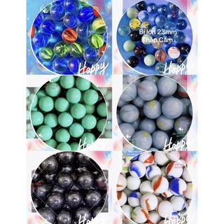 Bi thuỷ tinh lớn 23mm - bịt 30 viên -màu ngẫu nhiên