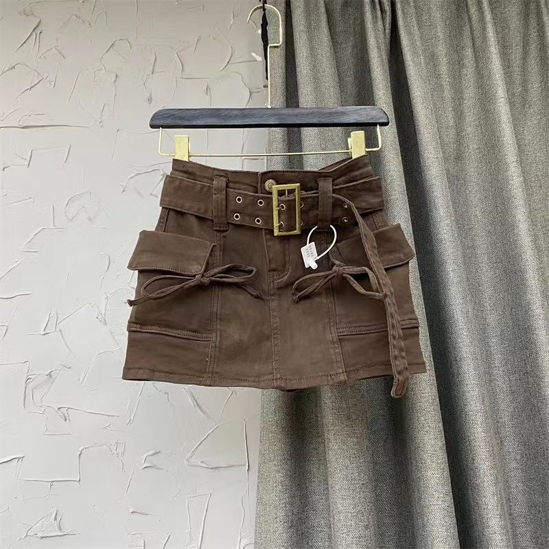 Jiashucheng Váy Yếm Denim Dáng Chữ A Phong Cách Retro Mỹ Cỡ Lớn Thời Trang Mùa Hè Mới Cho Nữ