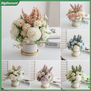 <BIG> Chậu Hoa Hồng Nhân Tạo Dễ Thương Dùng Để Trang Trí Bàn Làm Việc